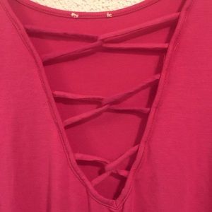 💖3 for $30💖Hot Pink Criss-Cross T-Shirt Dress